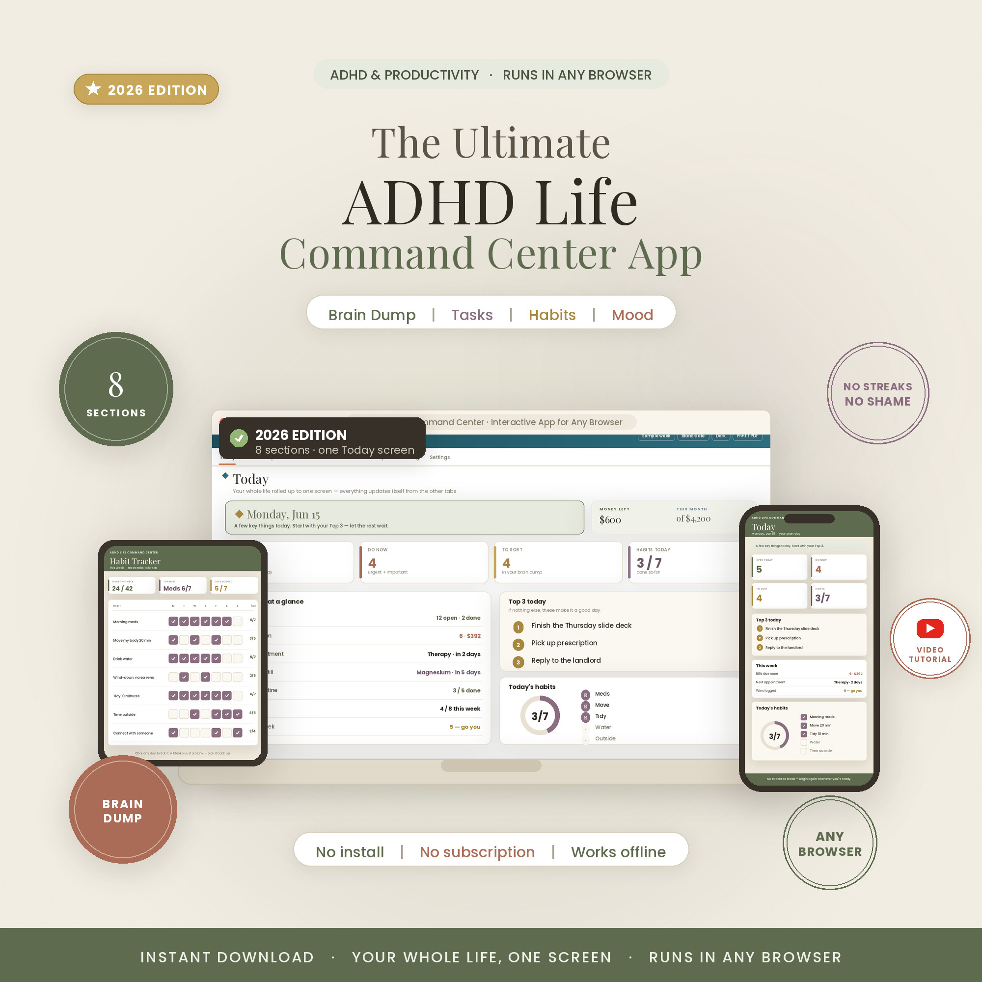 ADHD Command Center App — the interactive dashboard edition