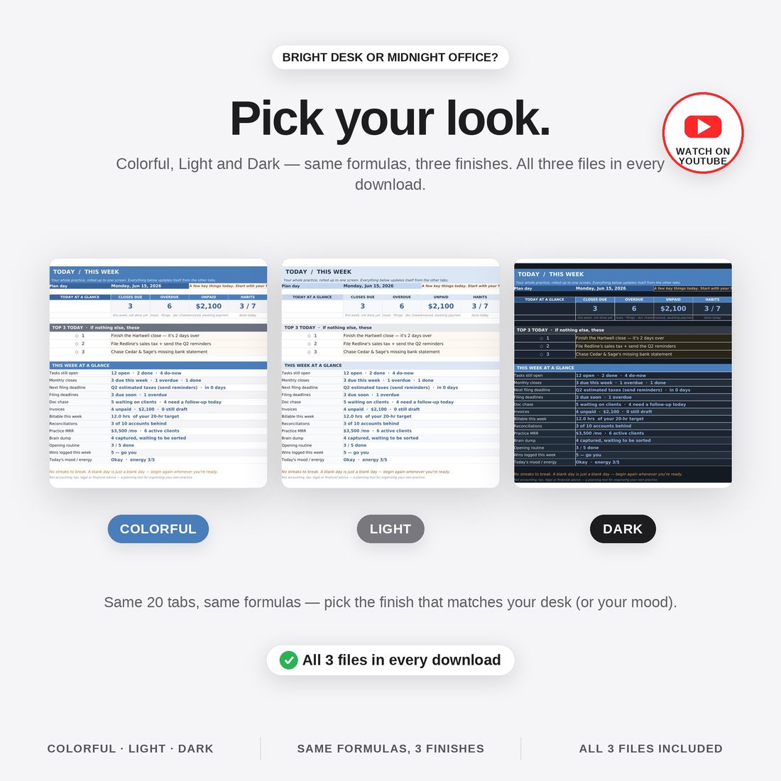ADHD Bookkeeper Command Center — Time & Invoices + Reconciliations