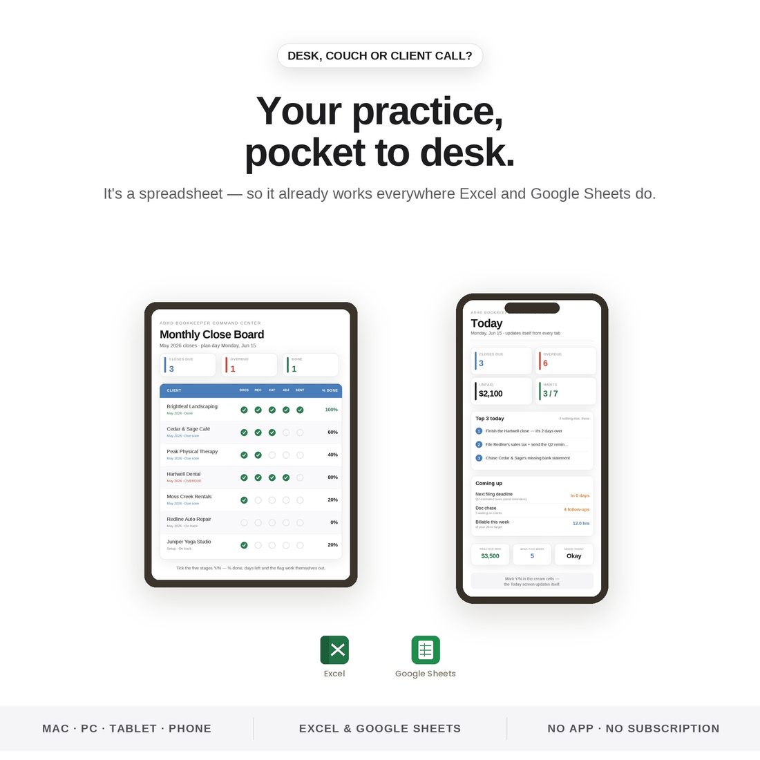 ADHD Bookkeeper Command Center — The ADHD Core
