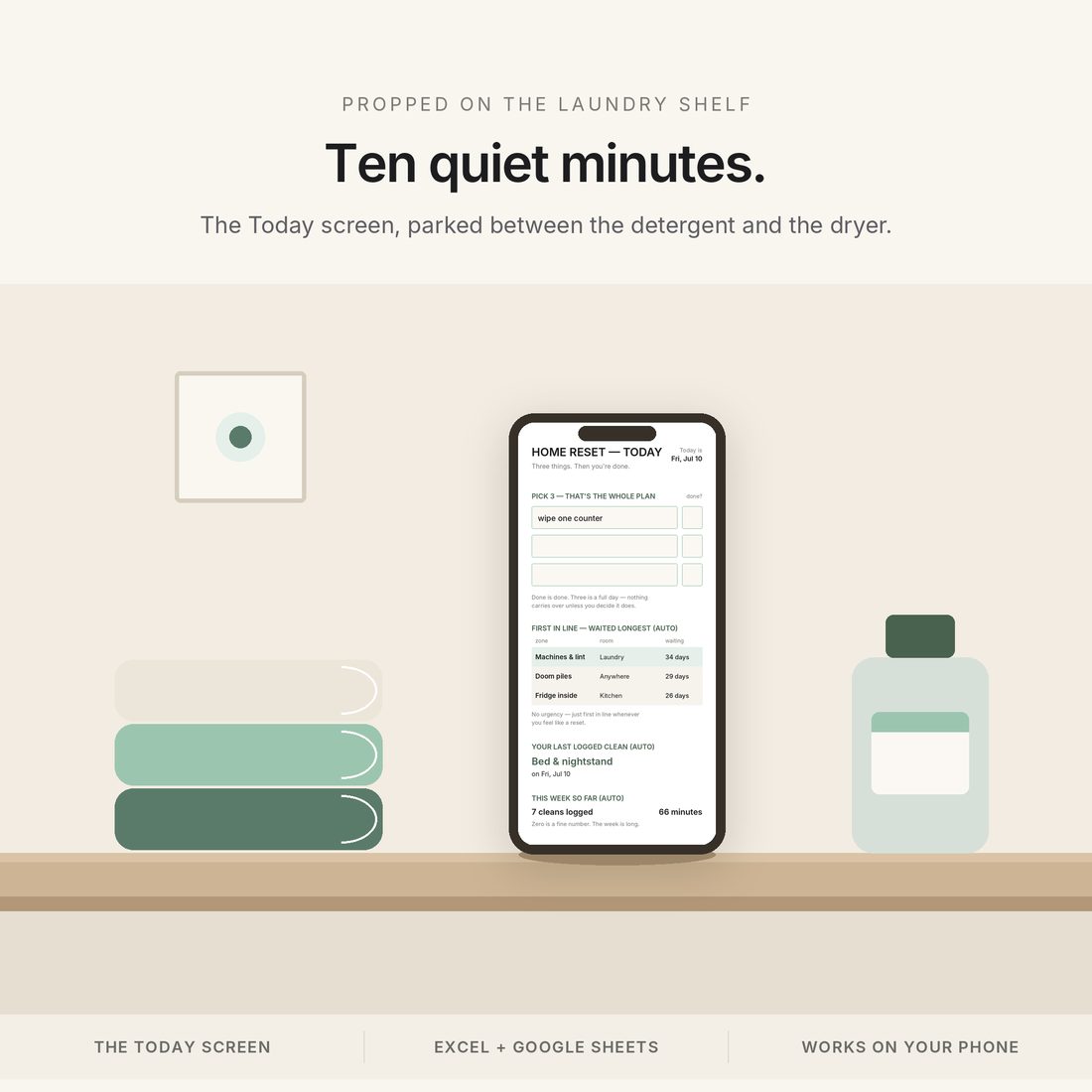 ADHD Cleaning Planner — Home Reset Dashboard — 6-tab spreadsheet