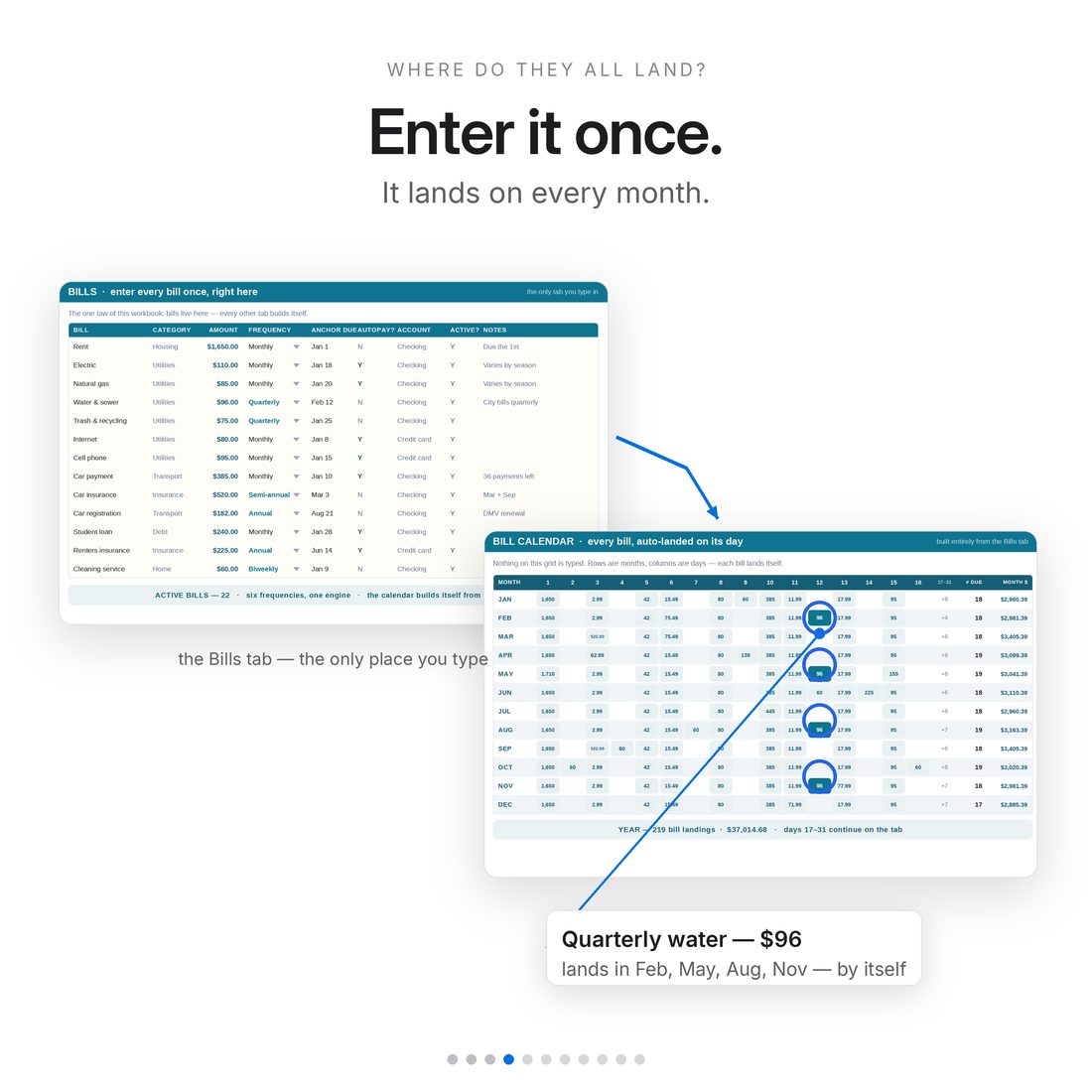 Smart Bill Tracker — Bill Calendar