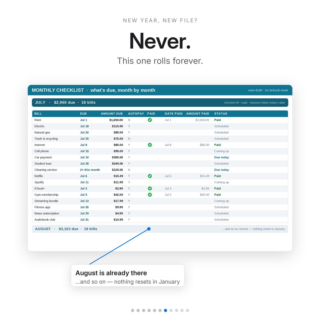 Smart Bill Tracker — Variable Bills