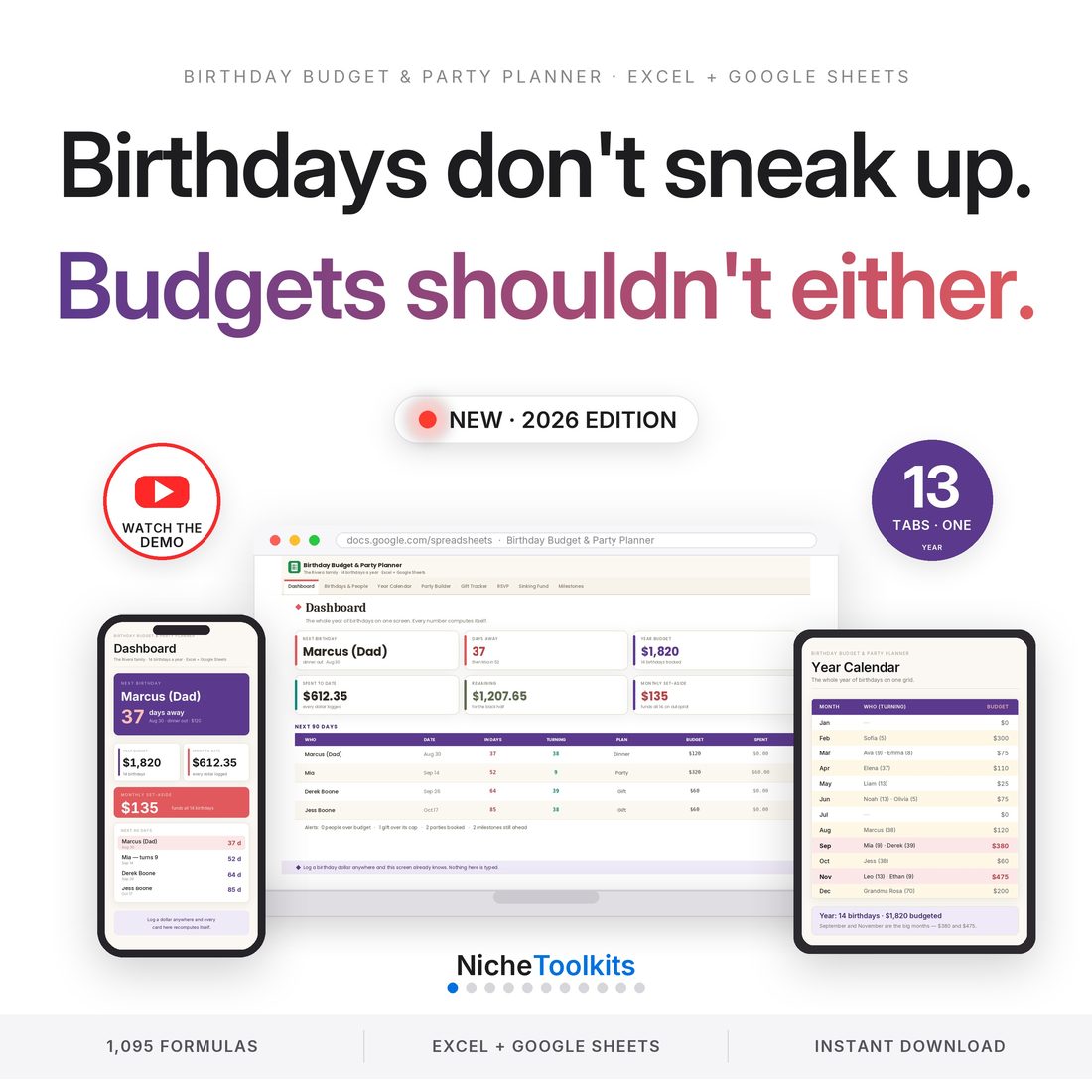 Birthday Budget & Party Planner — Spreadsheet System