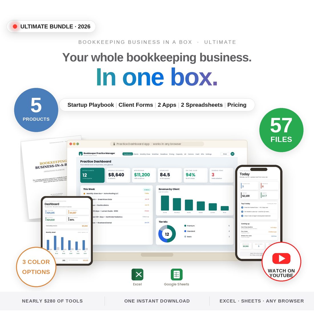 Bookkeeping Business in a Box — Ultimate Bundle — 5 products. 57 files. One download