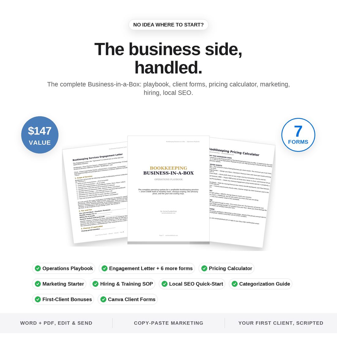 Bookkeeping Business in a Box — Ultimate Bundle — Cash Flow Dashboard App ($47 value)