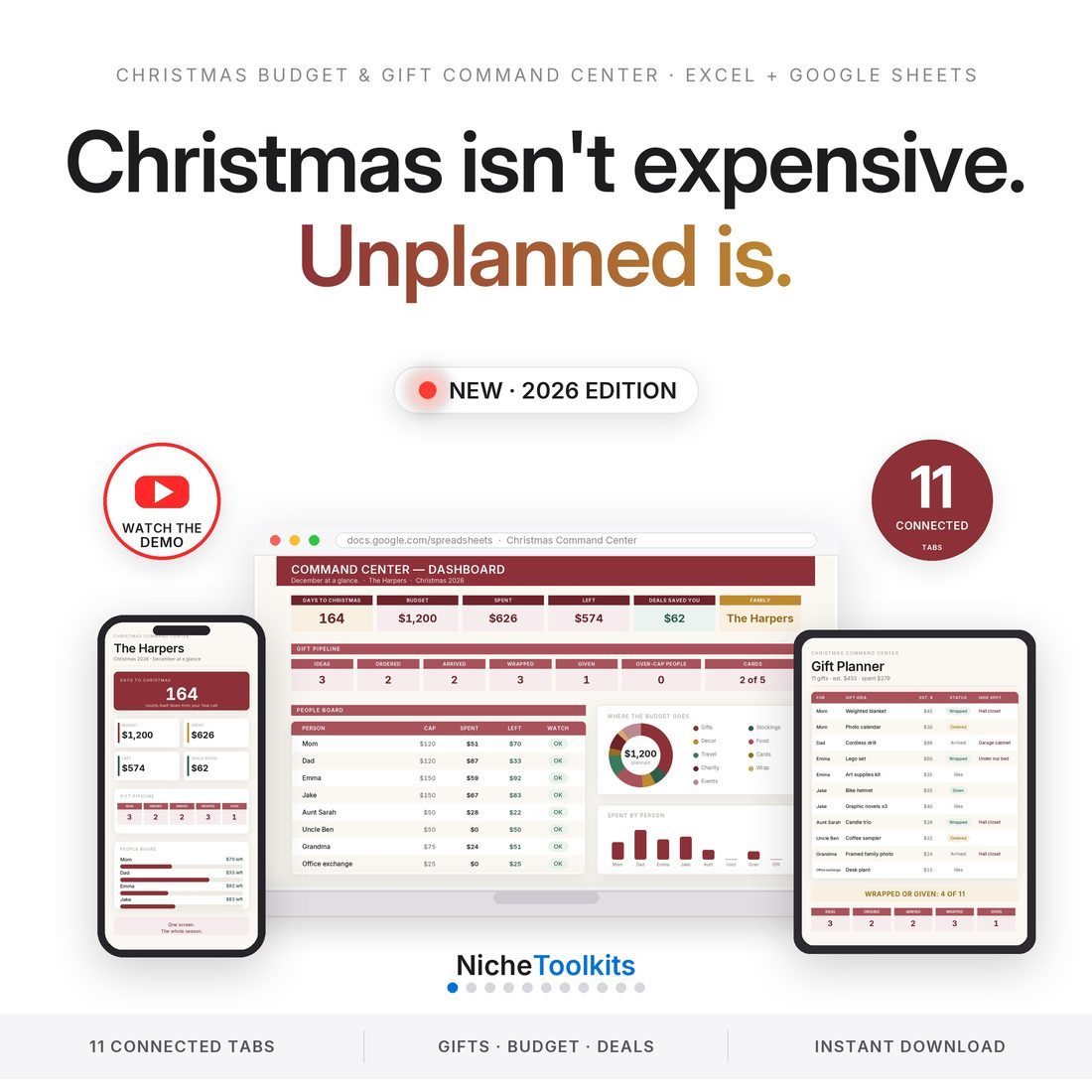 Christmas Budget Command Center — Spreadsheet System