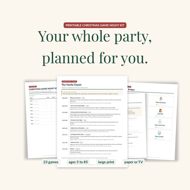 Christmas Family Game Night Bundle — Printable Kit