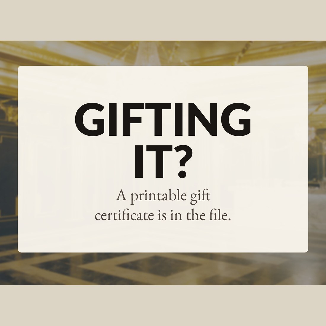 Gifting it? A printable gift certificate is included in the file, so the kit can be handed over sealed and unread.