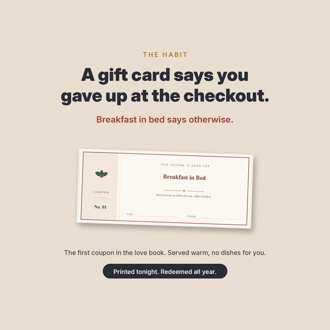 A gift card says you gave up at the checkout: the comparison a coupon book wins.