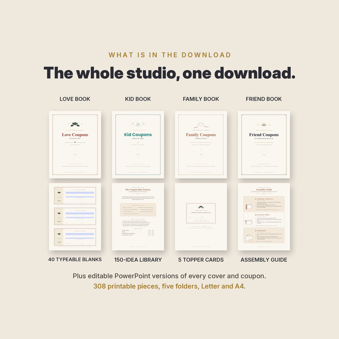 The whole studio, one download: every book, design, and guide laid out page by page.