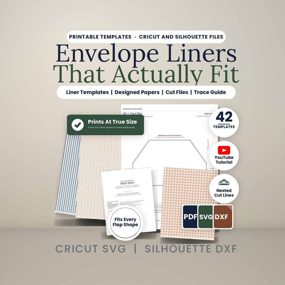The Envelope Liner Studio &mdash; Printable Kit + Cut Files