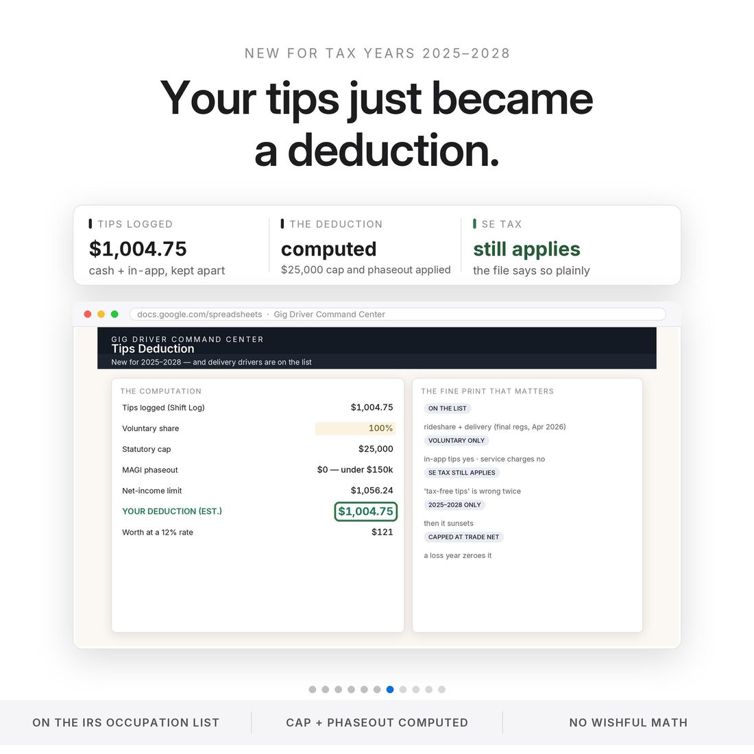 Quarterly Taxes — SE tax computed with a countdown to every 2026 voucher.
