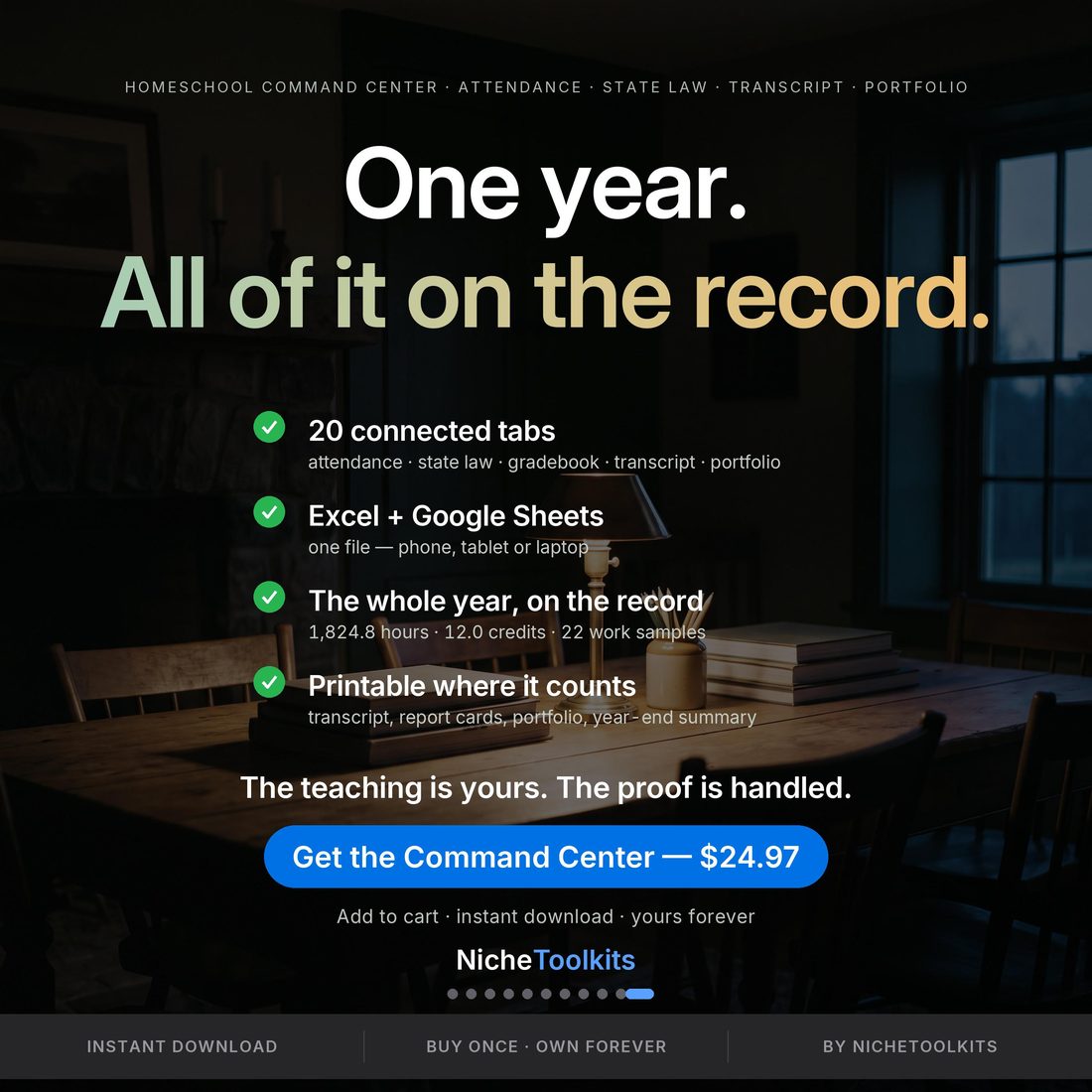 The hours, the transcript and the portfolio — your year, ready to show.