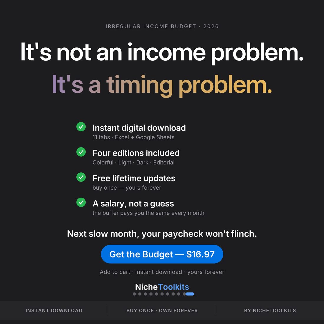 Not an income problem, a timing problem — and it is solved a month at a time.