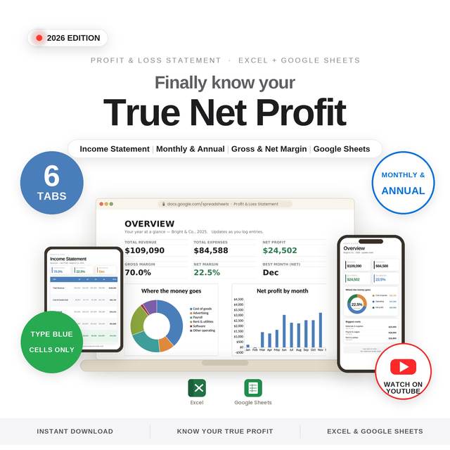 Income Statement & P&L — Spreadsheet System