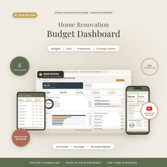 Renovation Dashboard App — Browser App