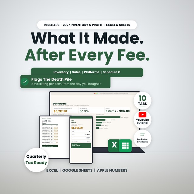 2027 Reseller Inventory & Profit Tracker — Spreadsheet