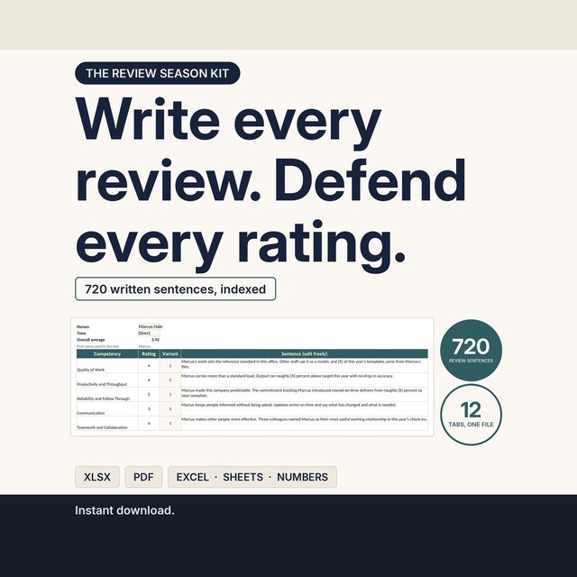 The Review Season Kit — Spreadsheet System