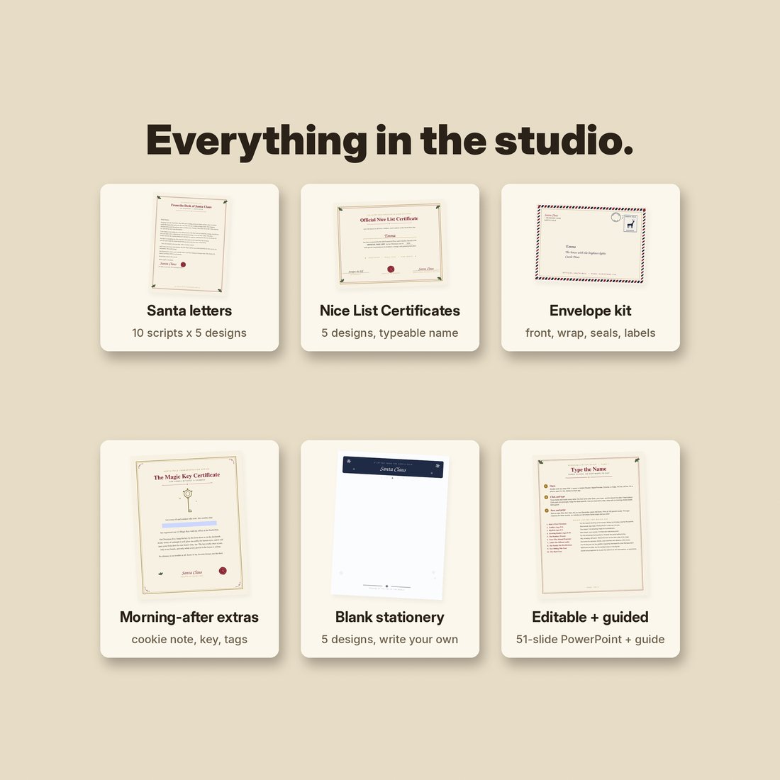 Everything in the studio: the full contents laid out page by page.