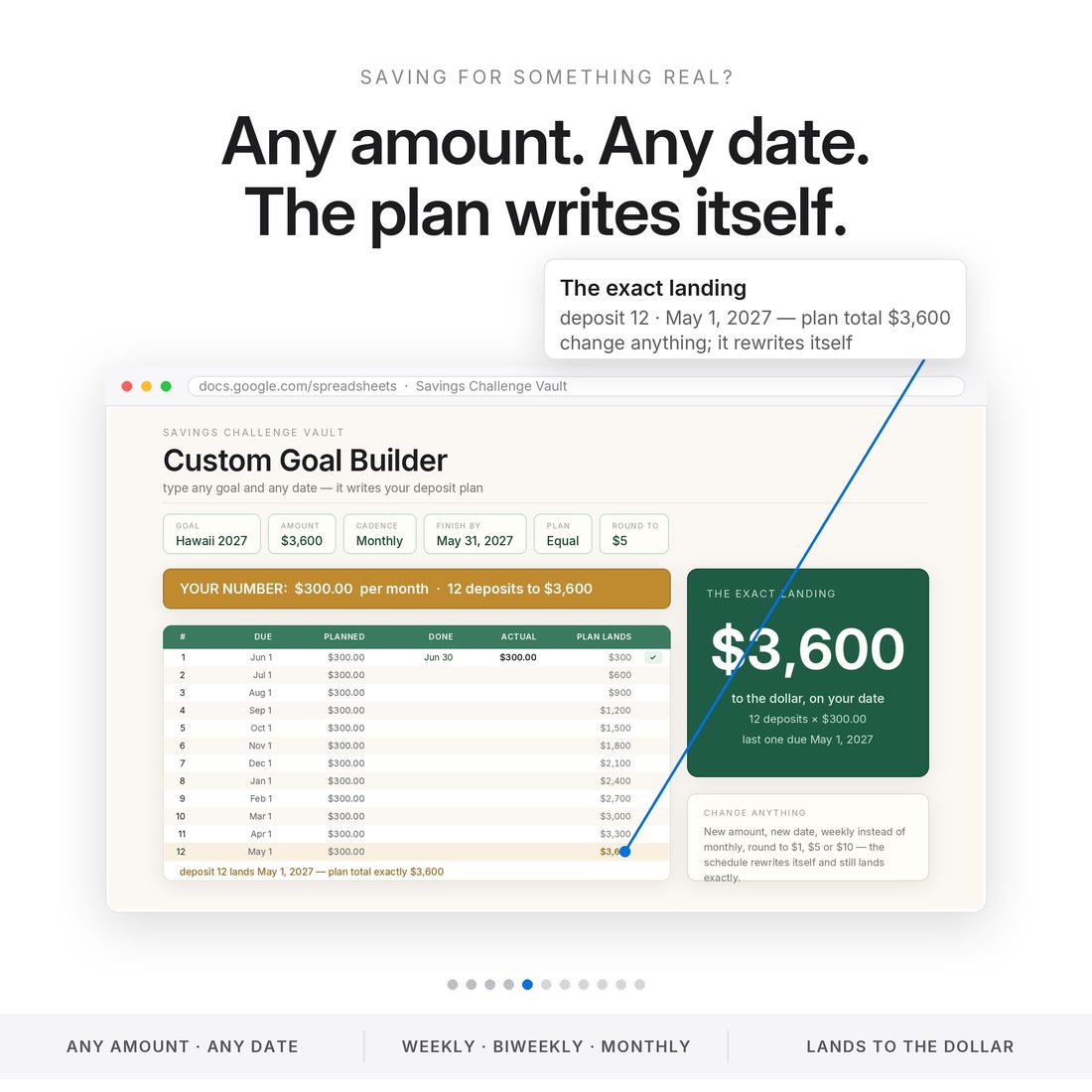 Savings Challenge Vault — 52-Week Ladder