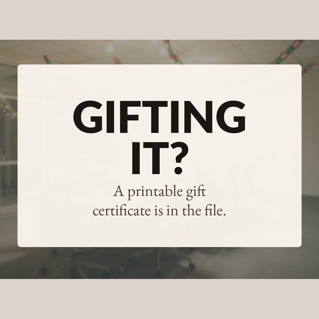 Gifting it? A printable gift certificate is included in the file, so the kit can be handed over sealed and unread.