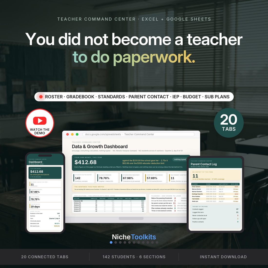 Teacher Command Center — Spreadsheet System