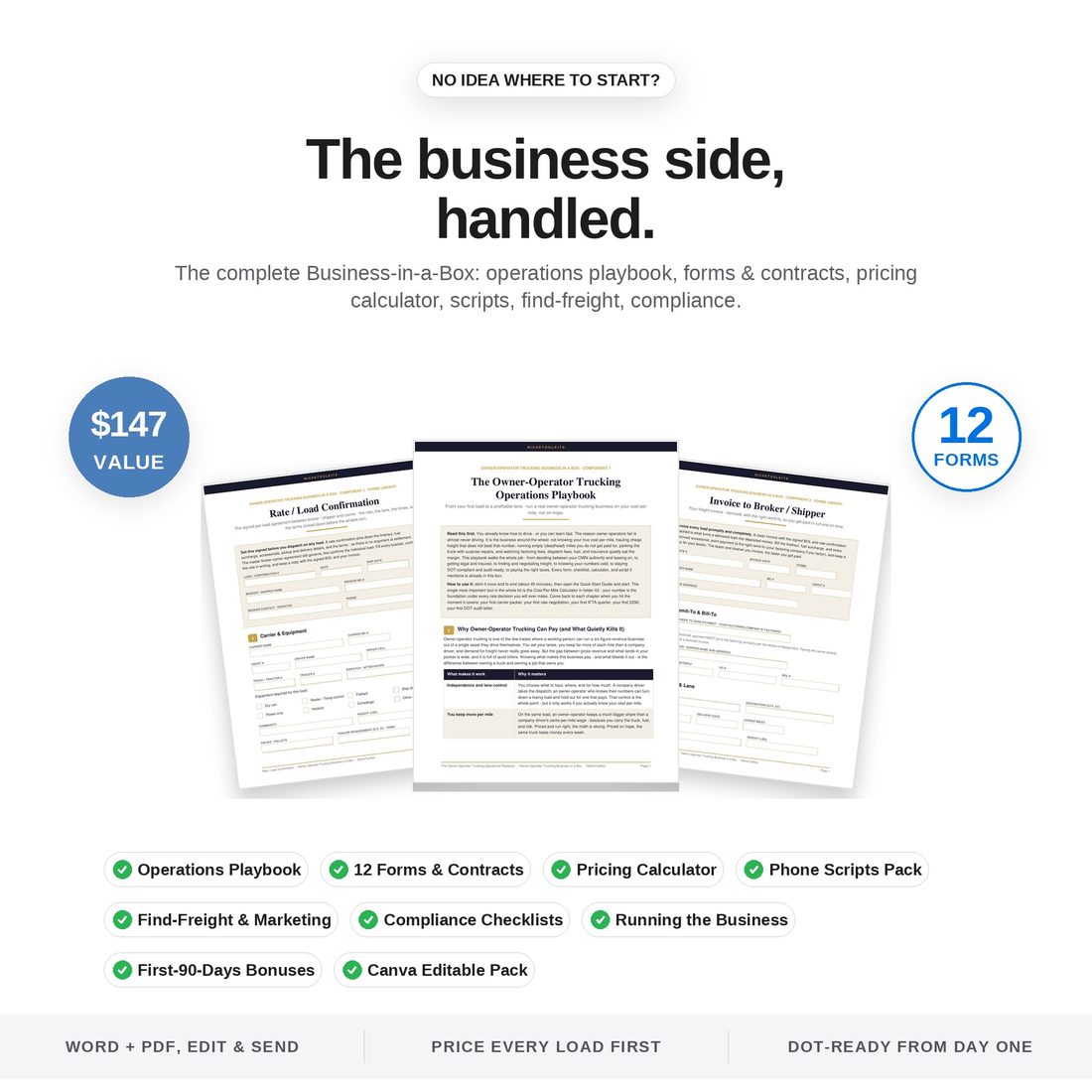 Trucking Business in a Box — Ultimate Bundle — Cost-Per-Mile & Load Profit Dashboard App ($47 value)