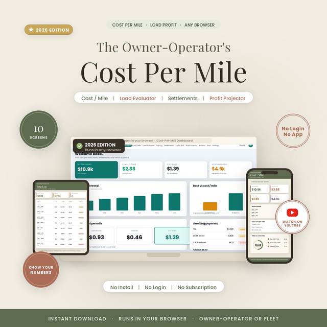 Trucking CPM Dashboard — Browser App