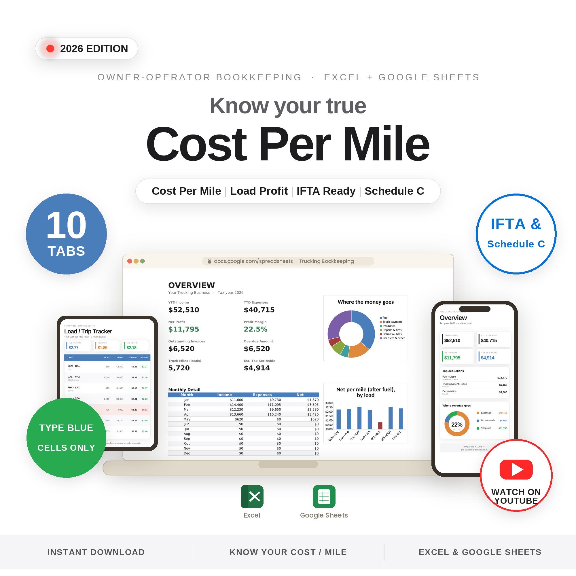 Trucking Bookkeeping — owner-operator money, mile by mile