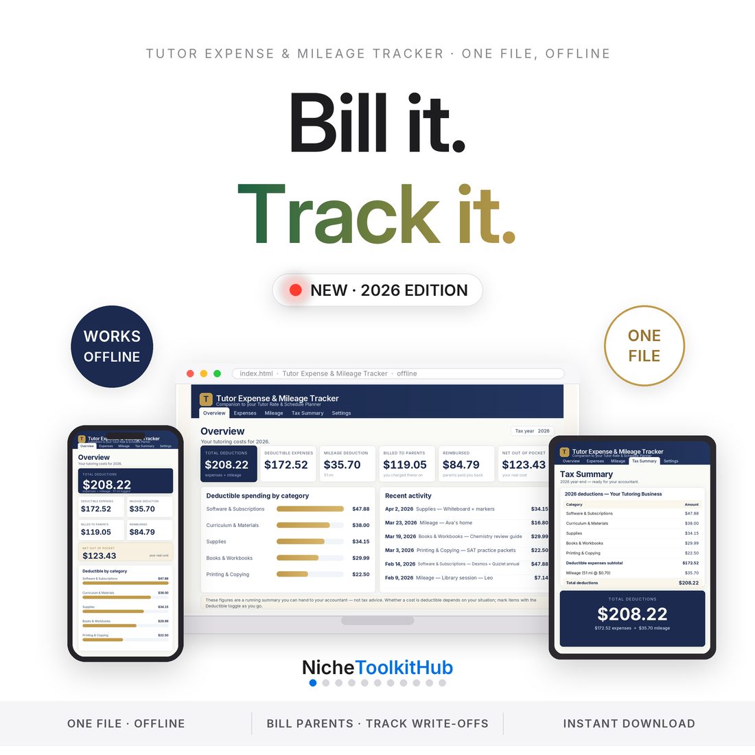 Tutor Expense & Mileage Tracker — Bill it. Track it