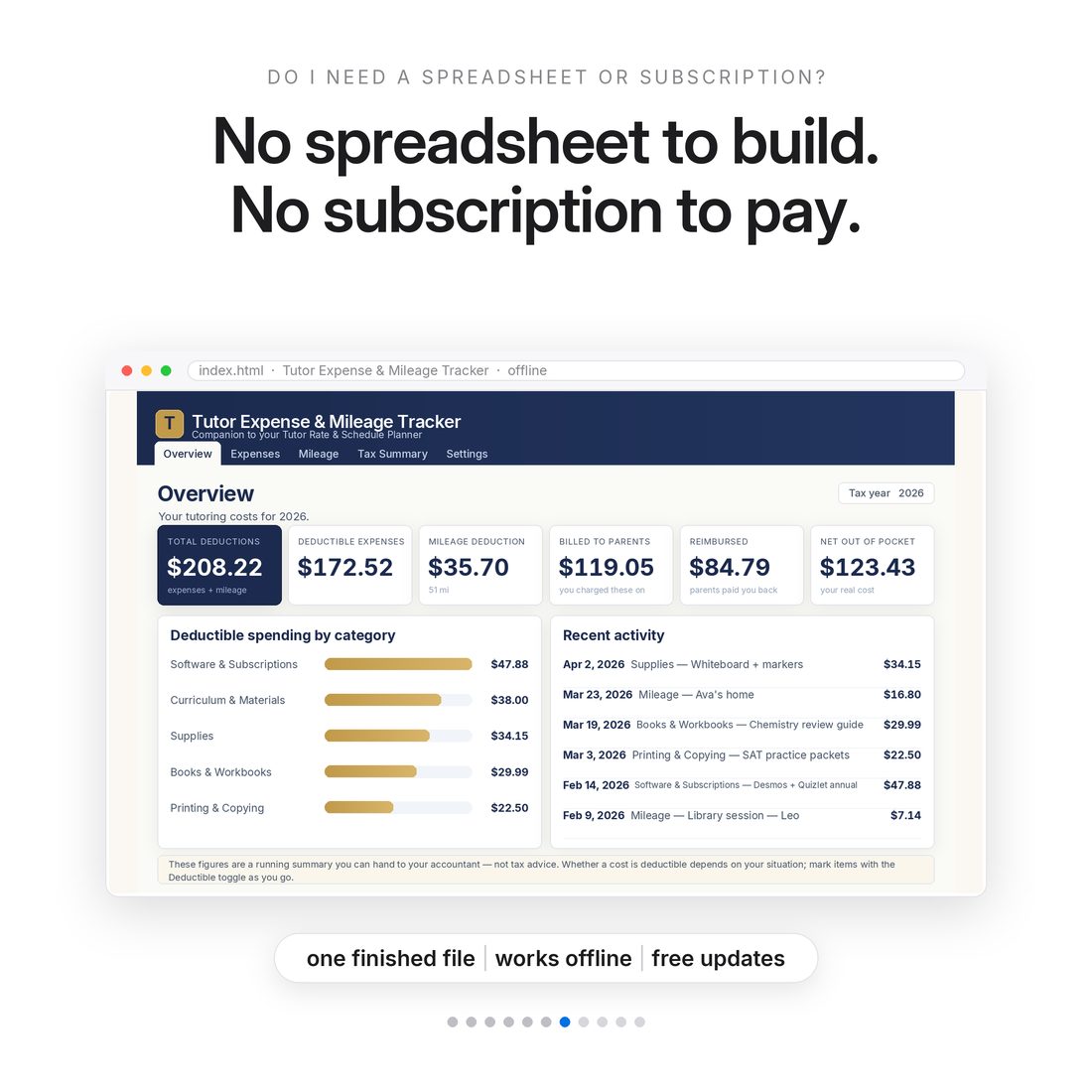 Tutor Expense & Mileage Tracker — Overview