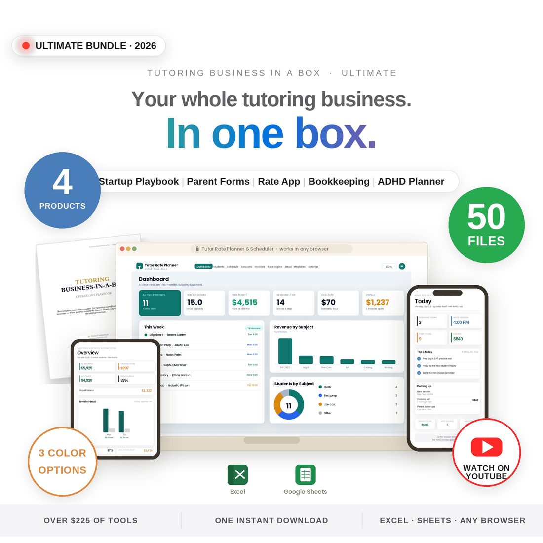 Tutoring Business in a Box — Ultimate Bundle — 4 products. 50 files. One download