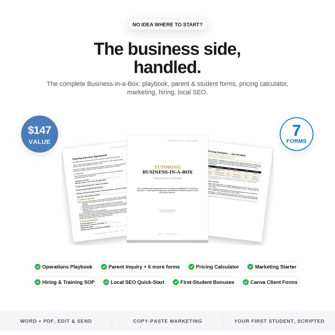 Tutoring Business in a Box — Ultimate Bundle — Tutor Rate Planner & Scheduler App ($47 value)
