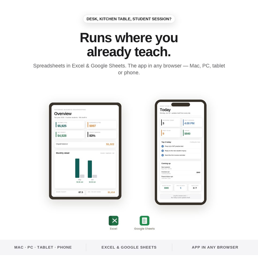 Tutoring Business in a Box — Ultimate Bundle — Tutoring Business Bookkeeping Spreadsheet (bundle exclusive)