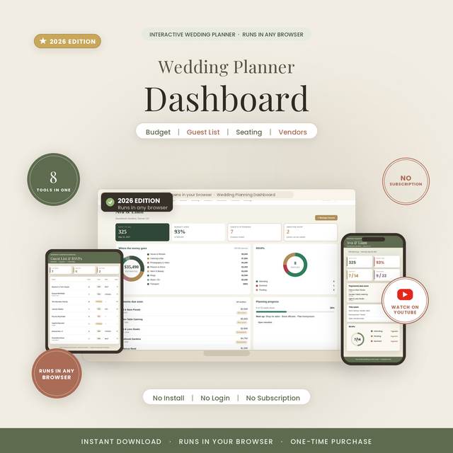 Wedding Planning Dashboard — Browser App
