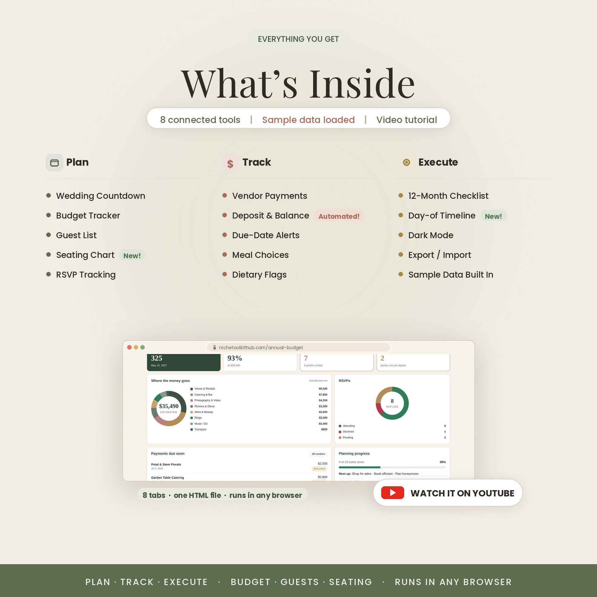 What's inside — 8 interactive tabs