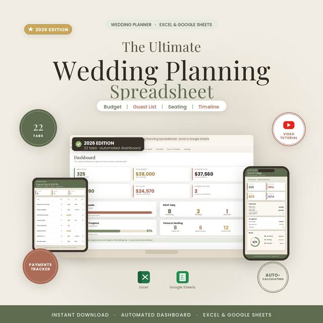 Wedding Planning Spreadsheet — Spreadsheet System